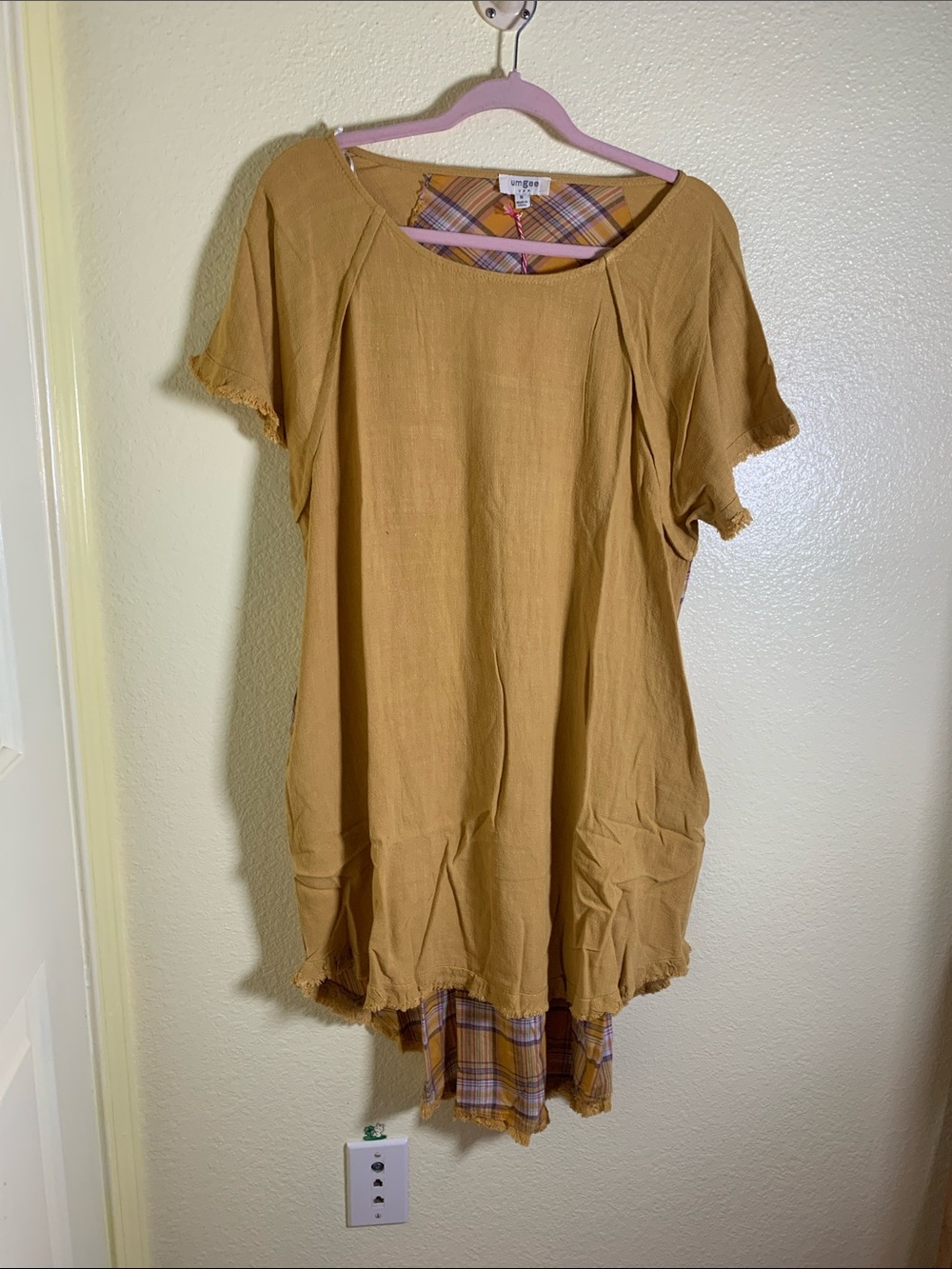 NWOT Umgee Mustard High-Low Tunic Dress